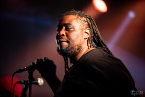 Un tromboniste du Hot 8 Brass Band au Grand Mix